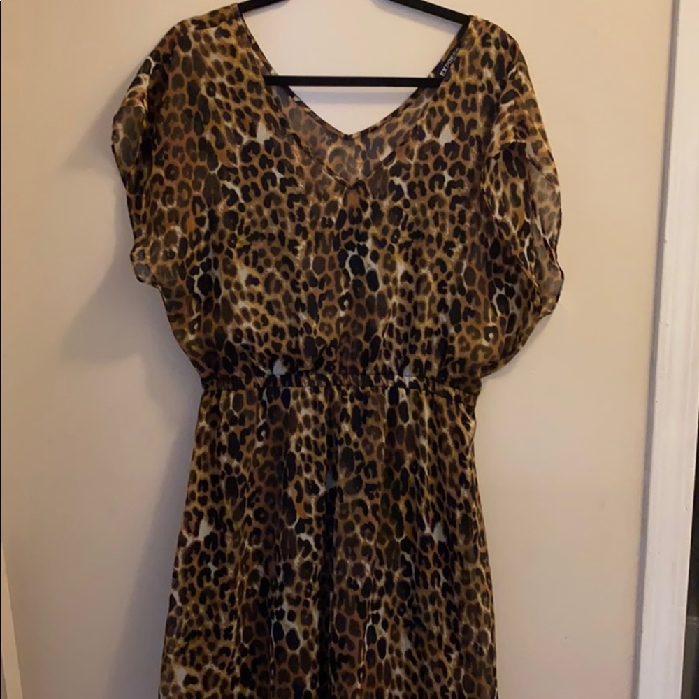 Express dress size large leopard